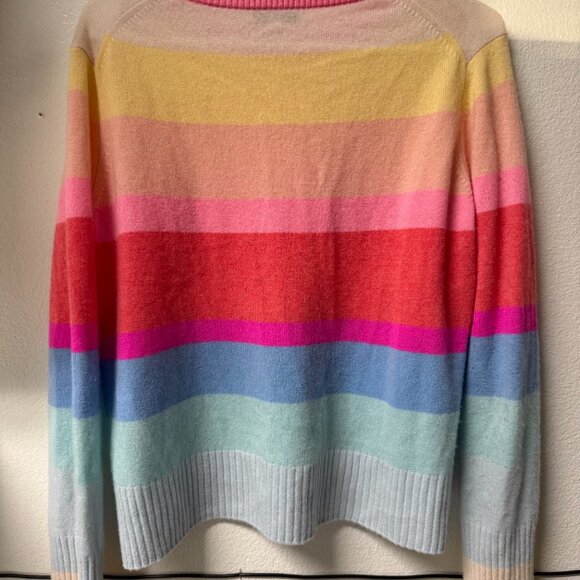 WHITE + WARREN Cashmere Rainbow Striped Sweater - Picture 3 of 8